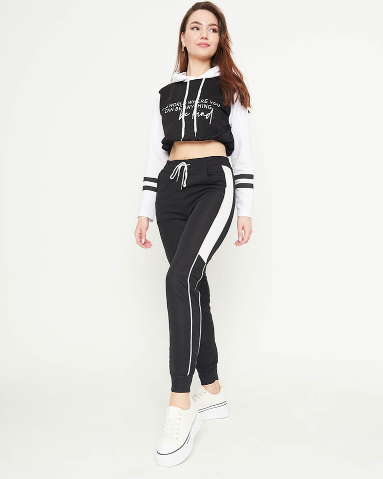 Black thin women's tracksuits - Clothing