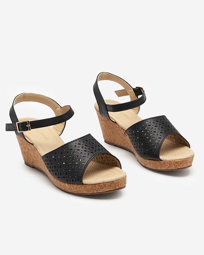 OUTLET Black women's Fugat wedge sandals - Footwear