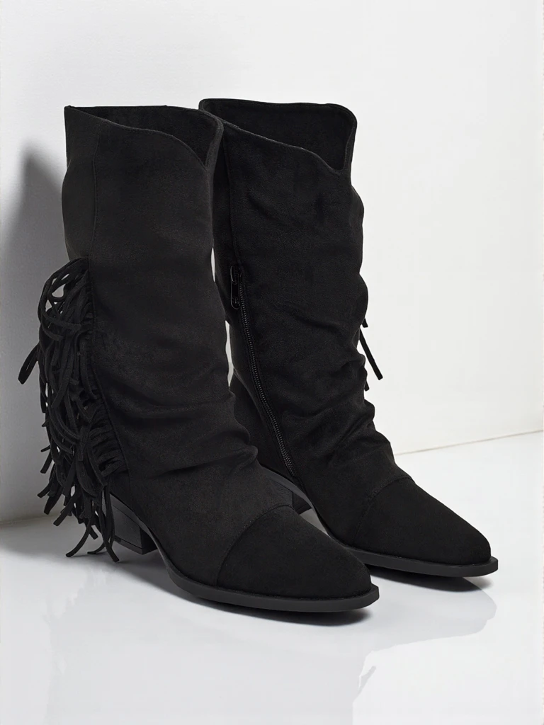 Women's heeled cowboy boots with tassels Selva