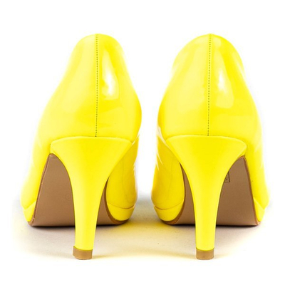 Neon yellow pumps on a higher heel Brightness - Footwear 1
