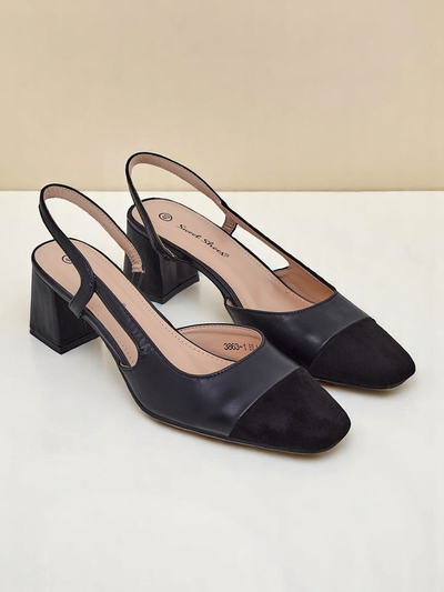 Royalfashion Women's Low Heel Pumps with Decorative Toe Eleganzo