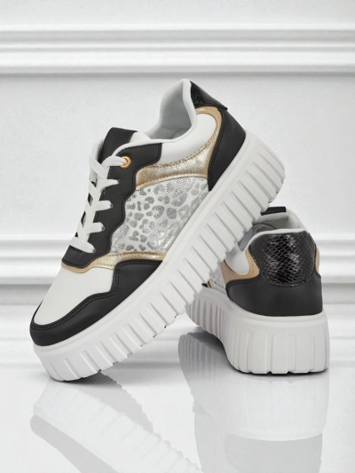 Женские кроссовки Royalfashion Callista платформа черные экокожа размер 40