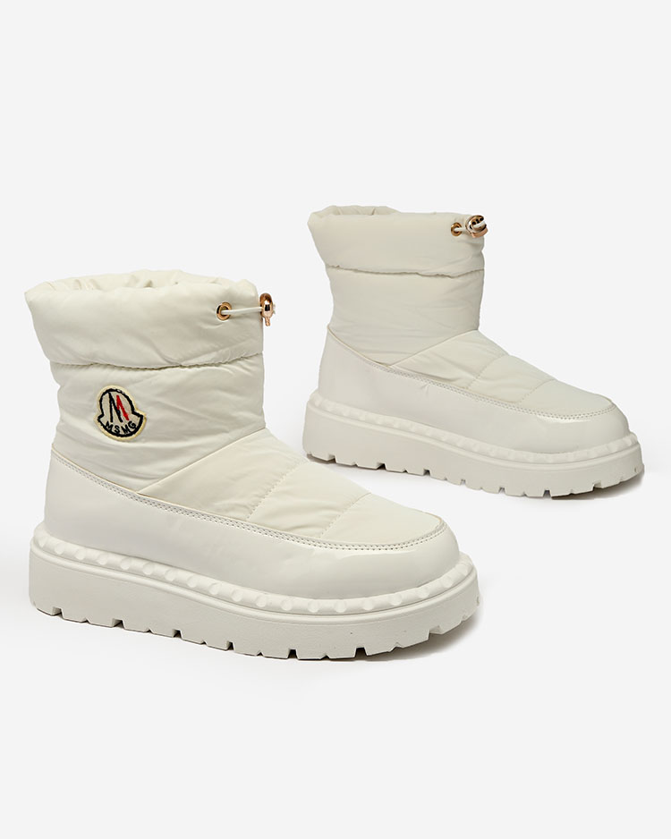 Royalfashion Sieviešu iešļūcamie sniega zābaki baltā krāsā Ireda