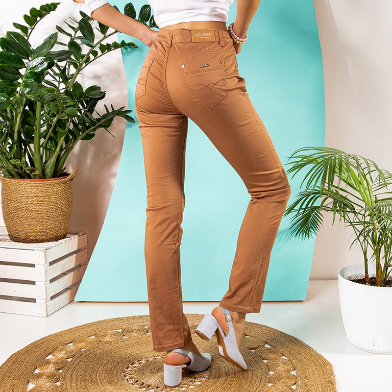 Коричневые женские брюки PLUS SIZE