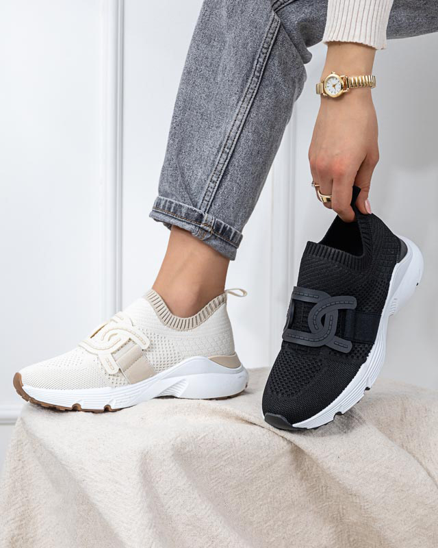 Beige women's slip-on sports shoes Neristo - Footwear