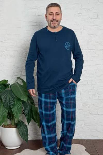 Royalfashion Cotton plaid men's pajamas PLUS SIZE