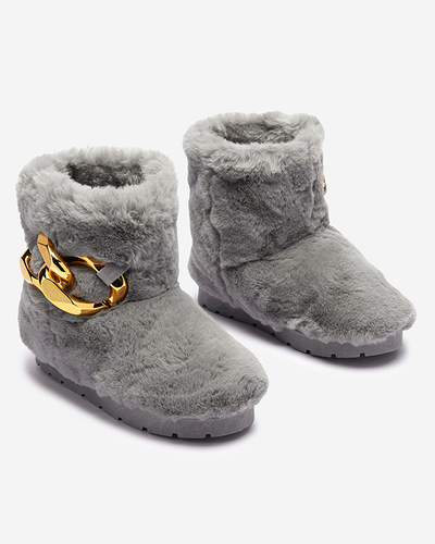 Grey women's snow boots with fur Sattopa- Footwear