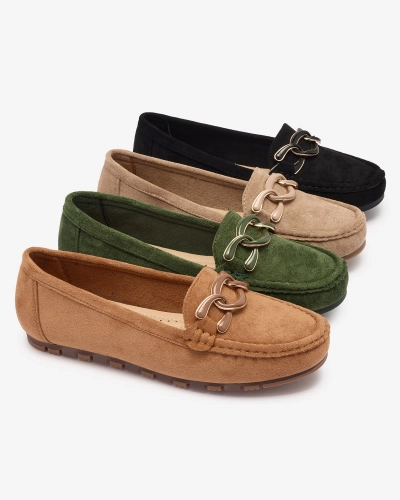Women's moccasins in camel color with chain Lertika - Footwear