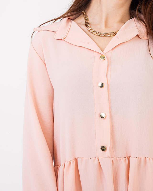 Women's powder flared dress with a frill - Clothing