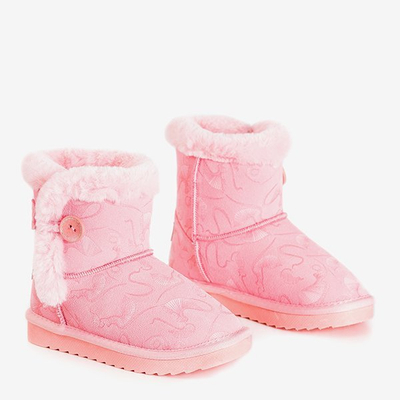Pink children's snow boots with fur Xialo - Footwear
