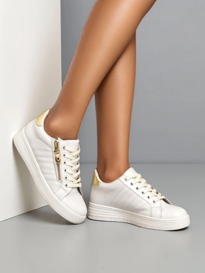 Royalfashion Sieviešu sporta sneakers ar dekoratīvo rāvējslēdzēju Evrove