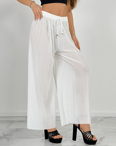 Royalfashion Sieviešu platās plisētās bikses