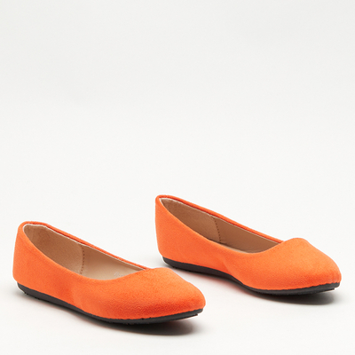 Royalfashion Orange eco-suede women's ballerinas Marius