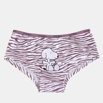 Коричневые женские трусы с рисунком