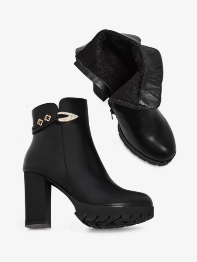 Women's Sylvar Eco-Leather Ankle Boots with Block Heel