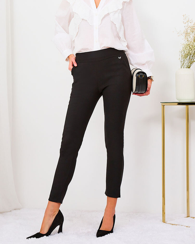 Royalfashion Black women's eco-leather leggings a'la bells