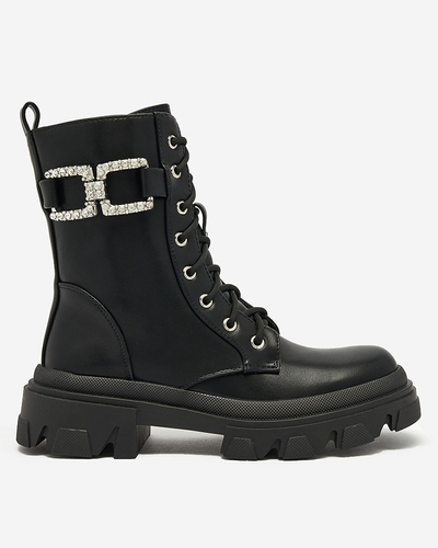 Royalfashion Women's lace-up boots in black Cefitity