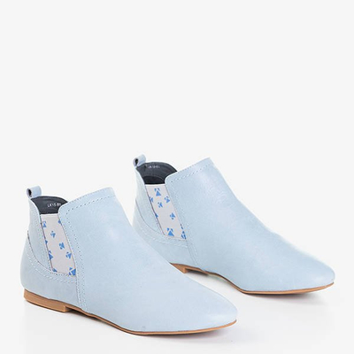 Light blue women's leather Chelsea boots Heidi - Footwear