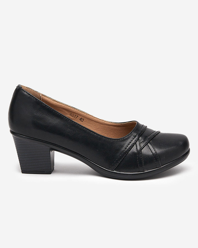 Ladies' black pumps on the lower post Ovius - Footwear
