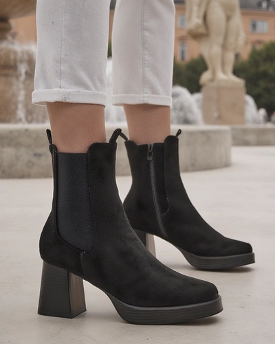 Royalfashion Women's ankle boots with a block heel Miezo