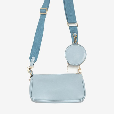 Three-piece small women's handbag in light blue - Handbags