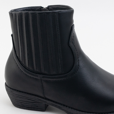 Black eco leather boots a'la cowboy boots Krif- Footwear