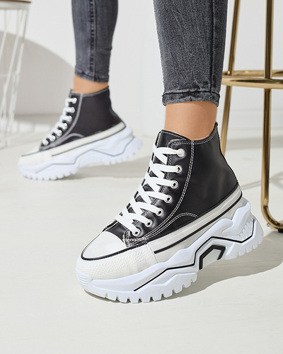 OUTLET Women's black insulated platform sports shoes a'la sneakers Retiha - Footwear