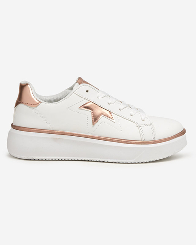 White and pink Taqeva women's sports shoes - Footwear