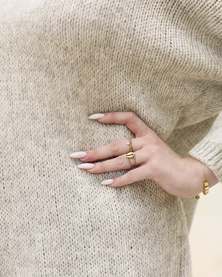 Royalfashion Серый женский длинный oversize-свитер