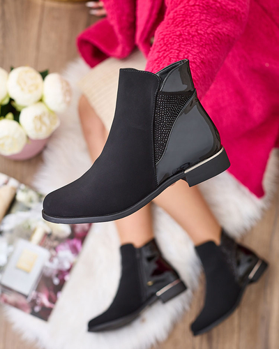 Royalfashion Black women's boots with zirconia Overlissa