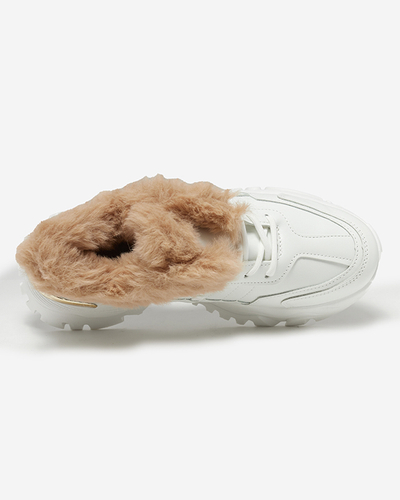 Sports white women's shoes with fur Flixi - Footwear