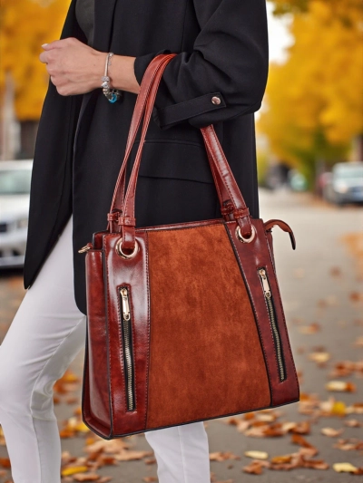 Women's shopper bag eco leather Silent Raven
