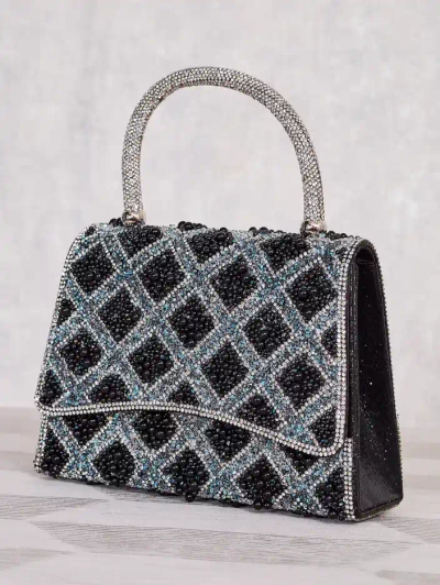 Royalfashion Small women's handbag adorned with zirconia and pearls
