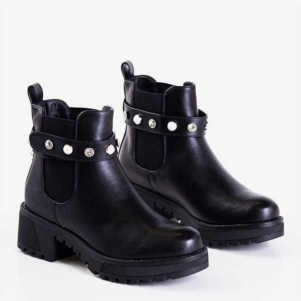 Black boots with decorations Kalkar - Footwear