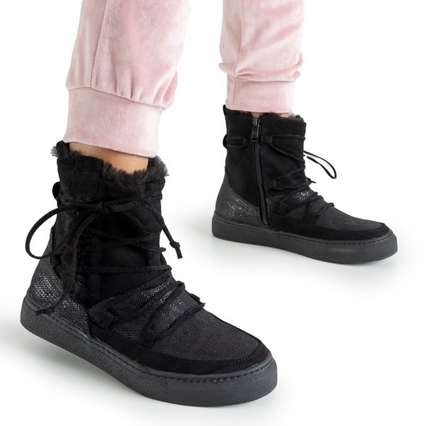 Black women's snow boots with fur Nosesi - Footwear