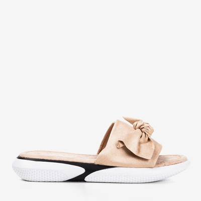 Beige flip-flops with a bow Semuala - Footwear 1