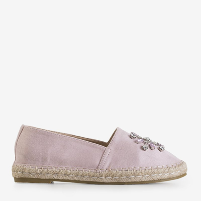 Light pink women's espadrilles with Lucila decorations - Footwear