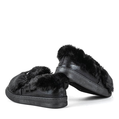 Black slip on with fur Manifik - Footwear