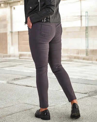 Dark gray women's insulated teggings pants - Clothing