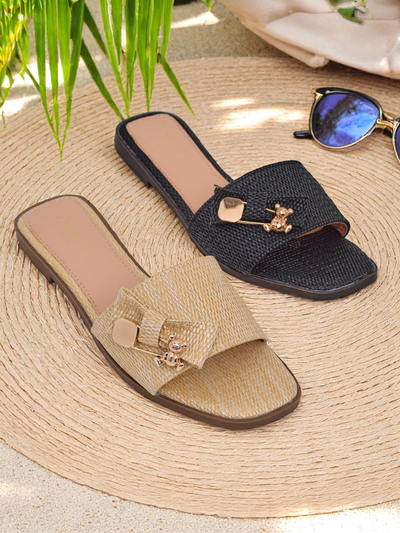 Royalfashion Women's straw slippers Sandals Aurelia