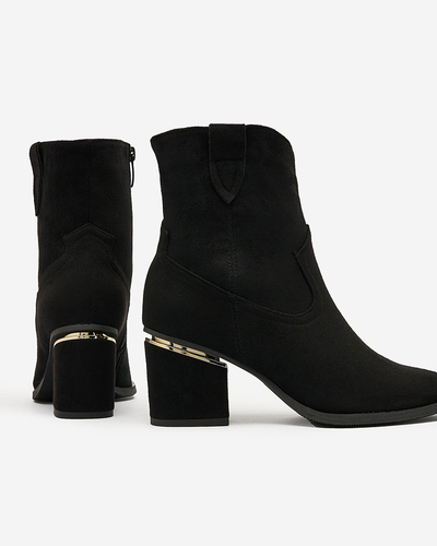 Royalfashion Черные женские сапоги на стойке Estrate