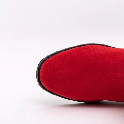 OUTLET Red ankle boots a'la cowboy wedge Nastu - Shoes