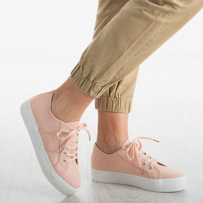 Pink sneakers on a rubber sole Tymbis - Footwear 1