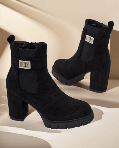 Royalfashion Women's block heel ankle boots Effo