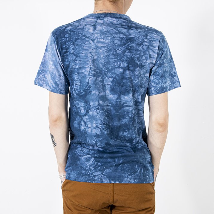 Men's blue cotton T-shirt with the inscription - Clothing