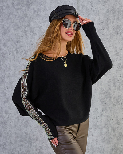 Royalfashion Thin women's sweater with zircons