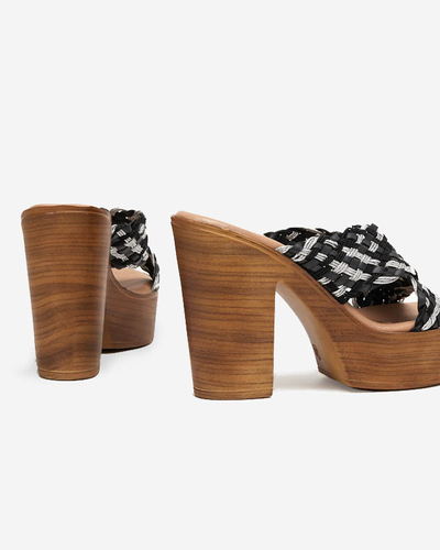 Black women's slippers on a high post Kotinso - Footwear