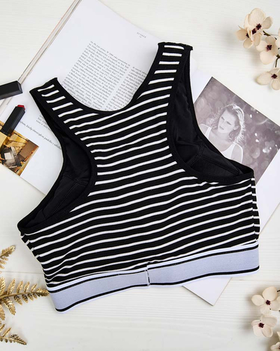 Royalfashion Women's striped sports bra
