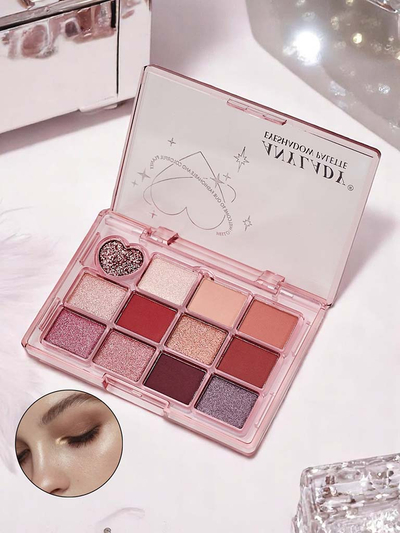 Палитра из 12 оттенков теней для век Ruby Glamour