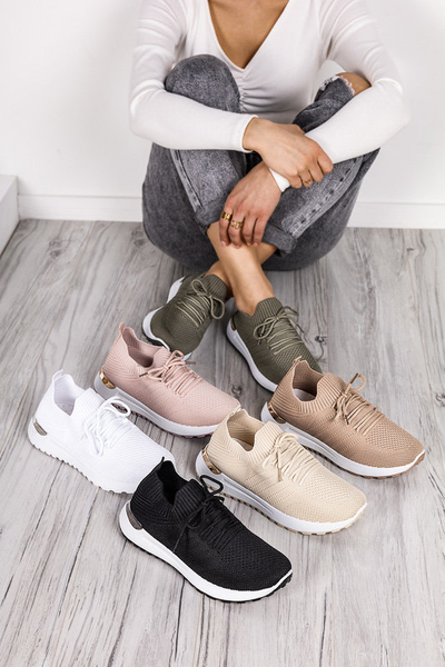 OUTLET Women's beige fabric sports shoes Erina - Footwear